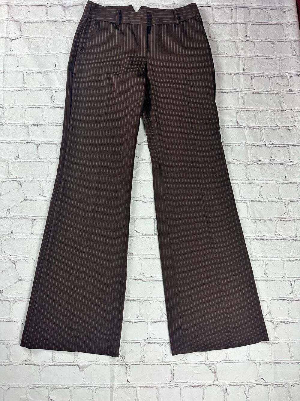 B Wear Women's Low Rise Pinstripe Bootcut Tailored Pants